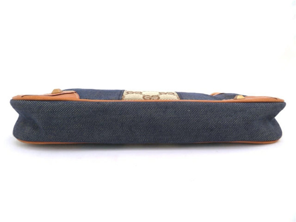 Gucci accessory canvas Pouch calfskin bag shoulder Clutch GG Black